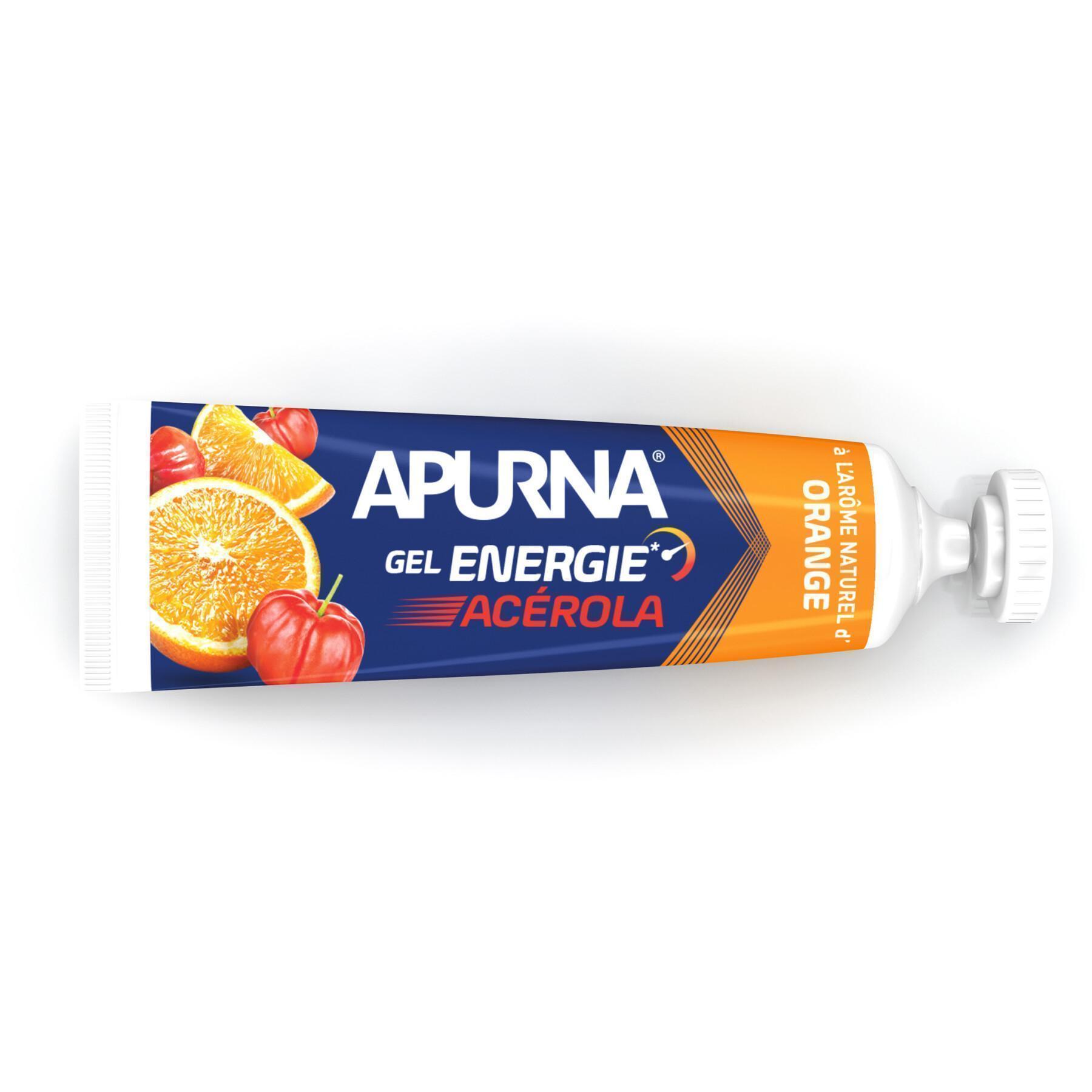 Packung mit 25 Gelen Apurna Energie acerola orange - 35g