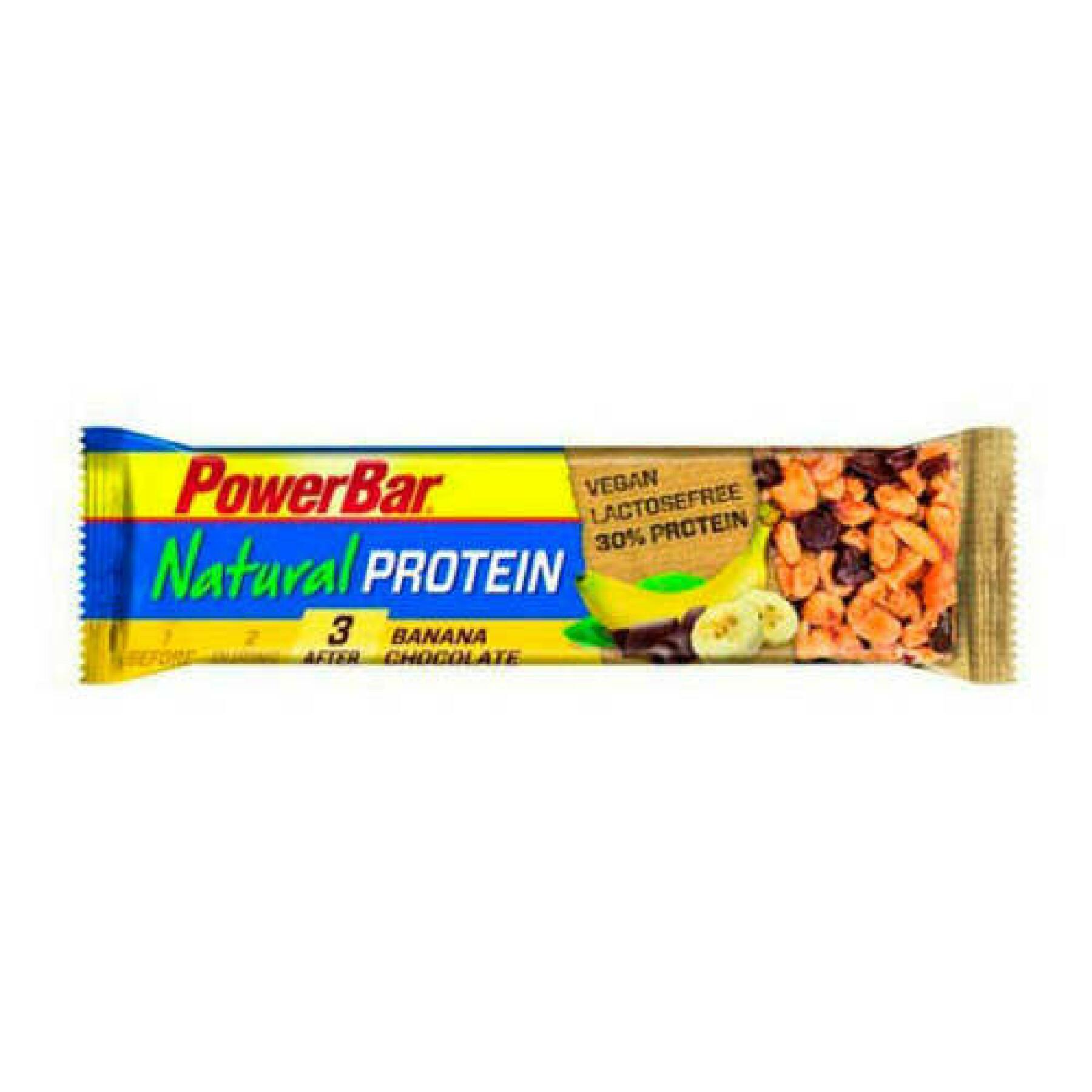 Charge von 24 Riegeln PowerBar Natural Protein Vegan - Banana Chocolate