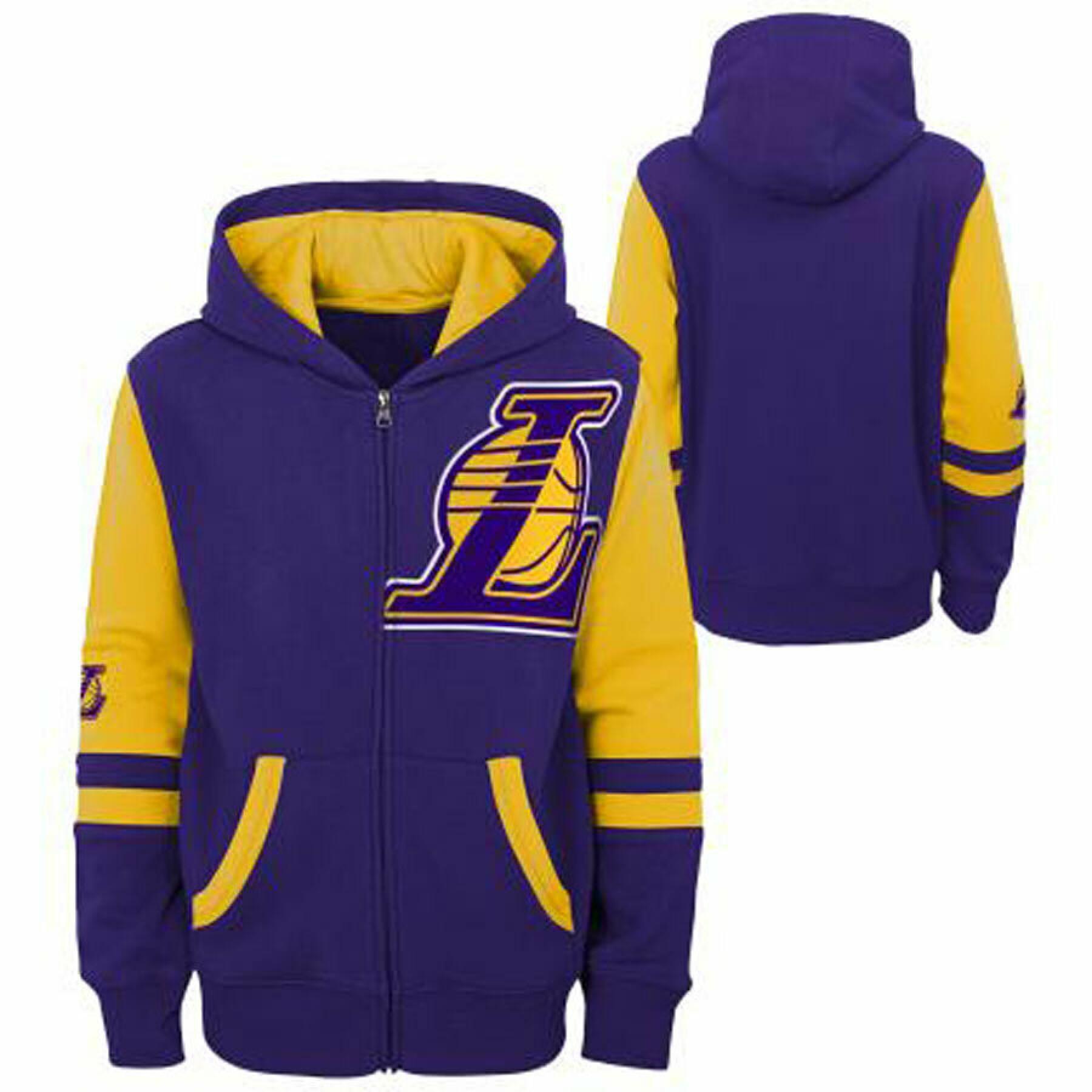 Kinder Kapuzen-Sweatshirt mit Reißverschluss Los Angeles Lakers Fleece