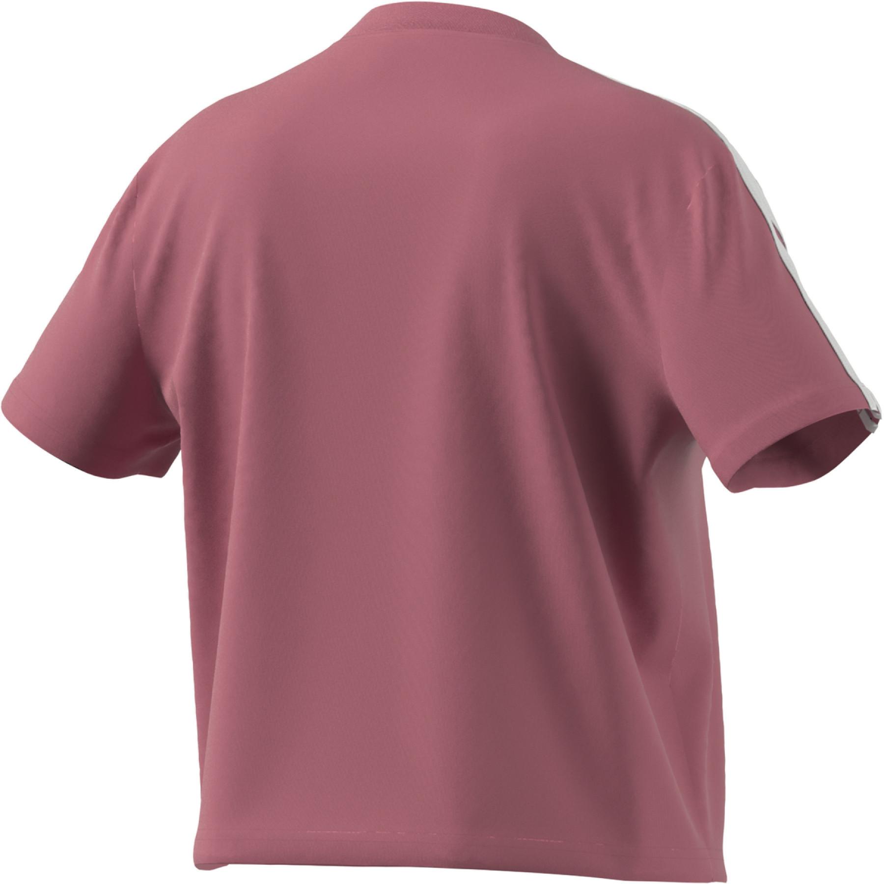 Kurzes Frauen-T-Shirt adidas Essentials Loose 3-Bandes