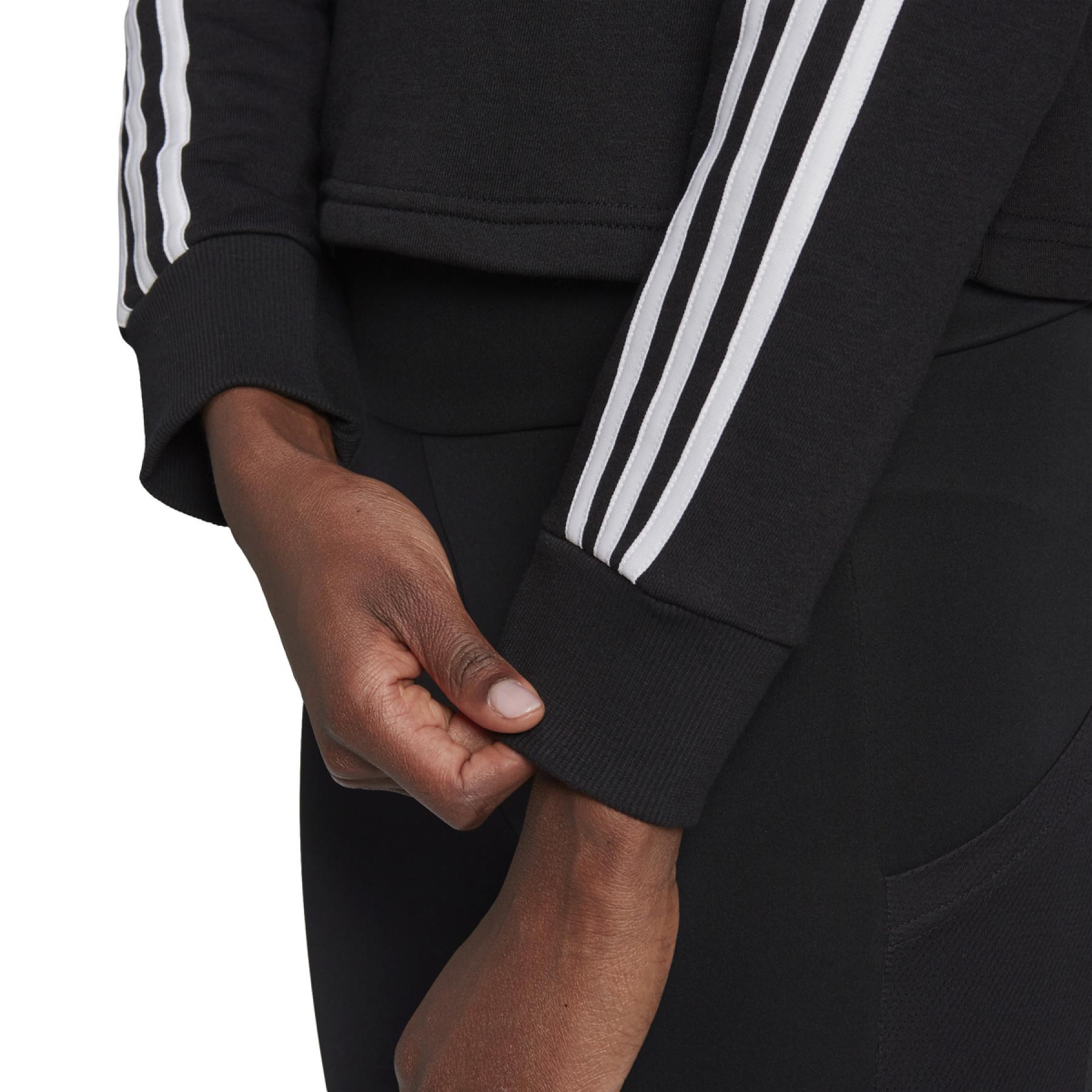 Kurzes Kapuzensweatshirt für Frauen adidas Essentials 3-Bandes