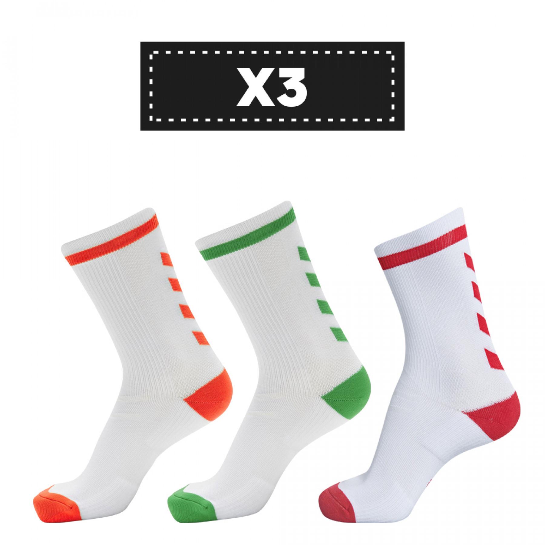 Satz von 3 Paar hellen Socken Hummel Elite Indoor Low (coloris au choix)