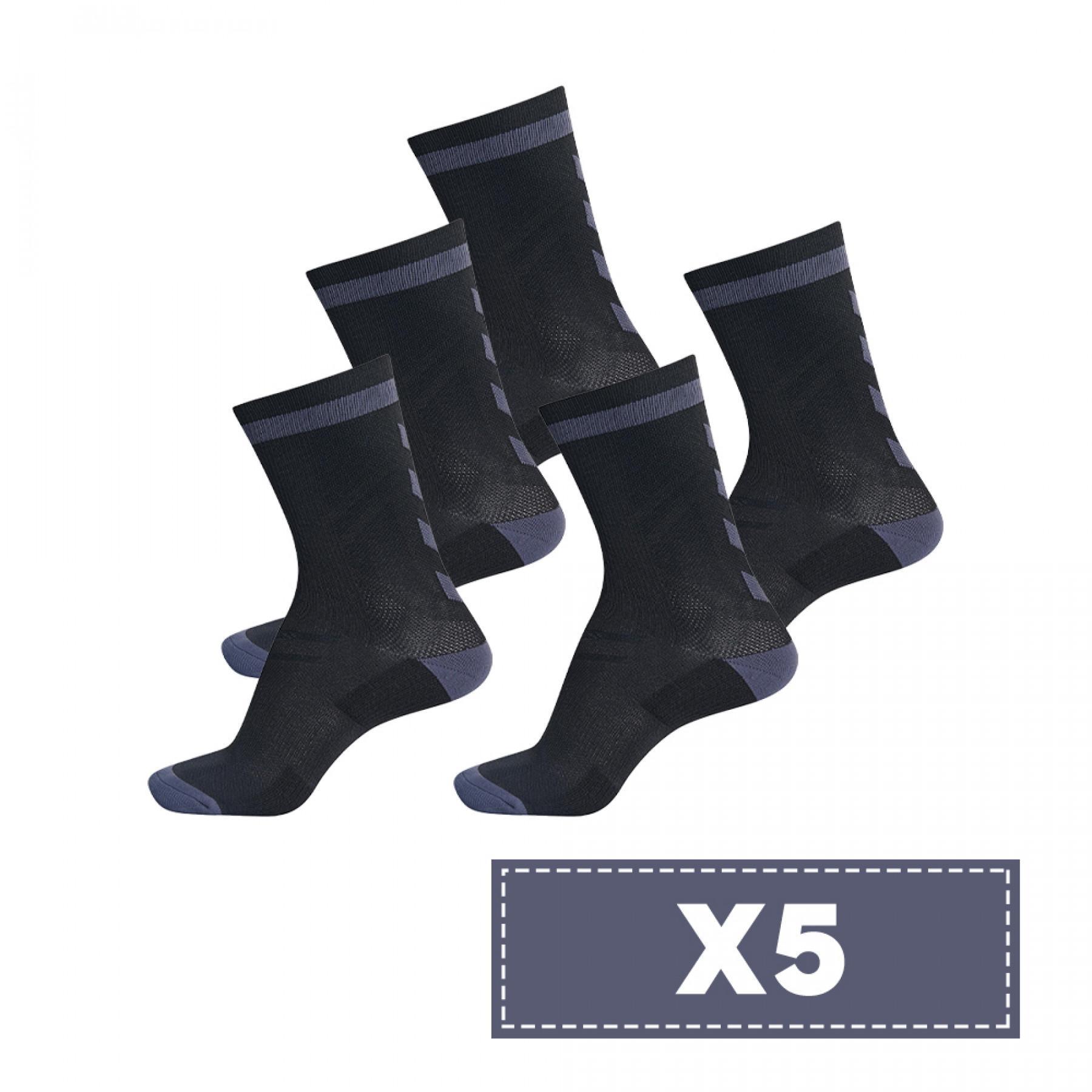 Packung mit 5 Paar dunklen Socken Hummel Elite Indoor Low