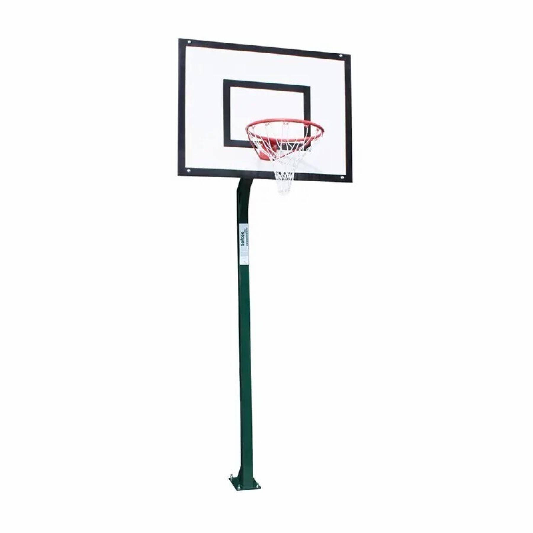 Satz von 2 Minibasketballkörben ohne Brett oder Reifen mit Basis für Verankerung Softee Equipment Monotubular Fija