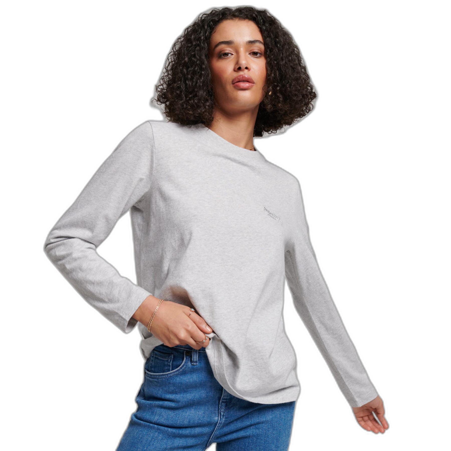 Bio-Baumwolle - aus Vintage mit Frau - Ärmeln, Logo Superdry Shirts T- Damen Lifestyle T-Shirt langen - Lifestyle