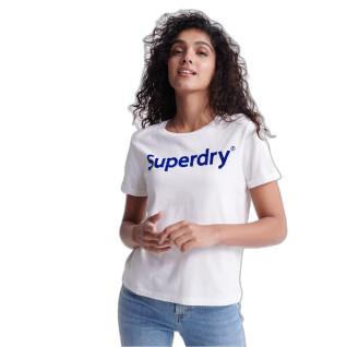 Beflocktes gerades T-Shirt Frau Superdry