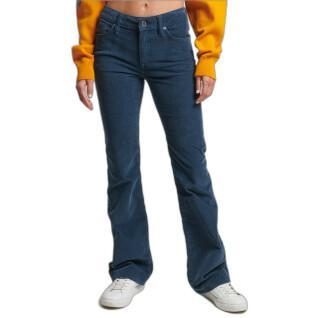 Schmale, ausgestellte Jeans aus Samt, Damen Superdry